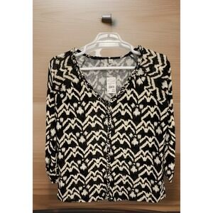 Cato NWT Print Top With Braided Accents ~ Size~Large Boho Free Spirit Style‎